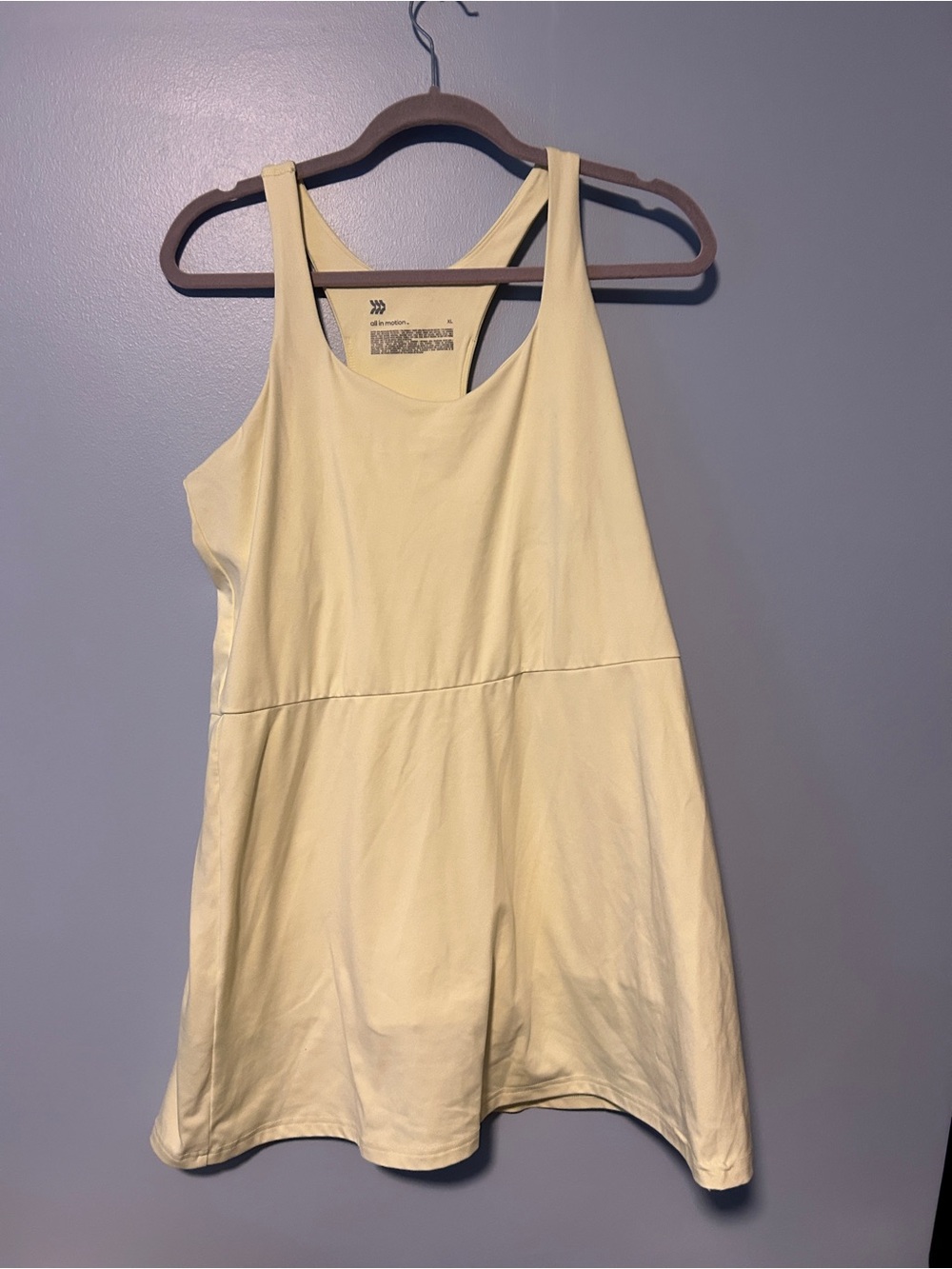 all in motion Pale Yellow Racerback Tank Dress